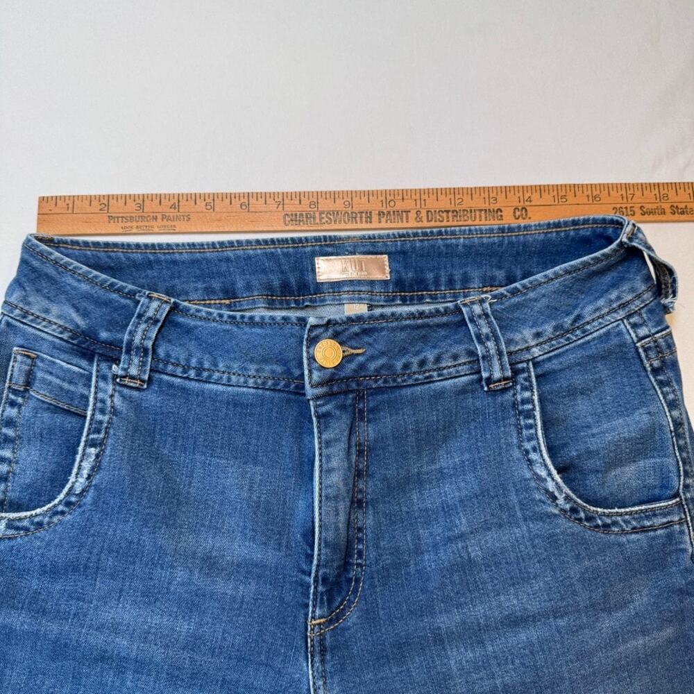 Kut from the Kloth Meg High Rise Med-Blue Wide Leg Jeans sz 12 fit like 12/14. - Picture 8 of 12